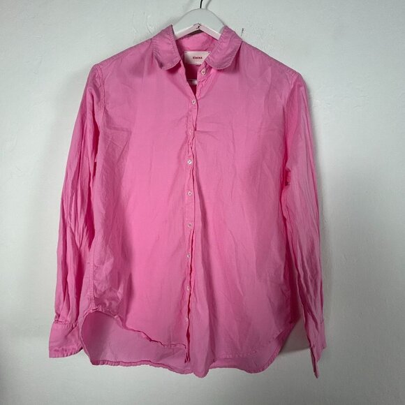 Xirena Womens Pink Long Sleeve Button-Down Collared Shirt XS Cotton Top Casual - Picture 1 of 8